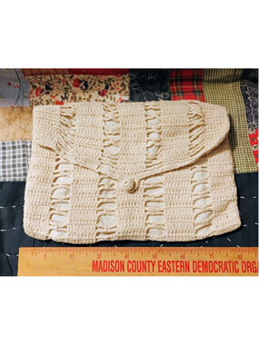 Vintage hand crocheted evening bag purse